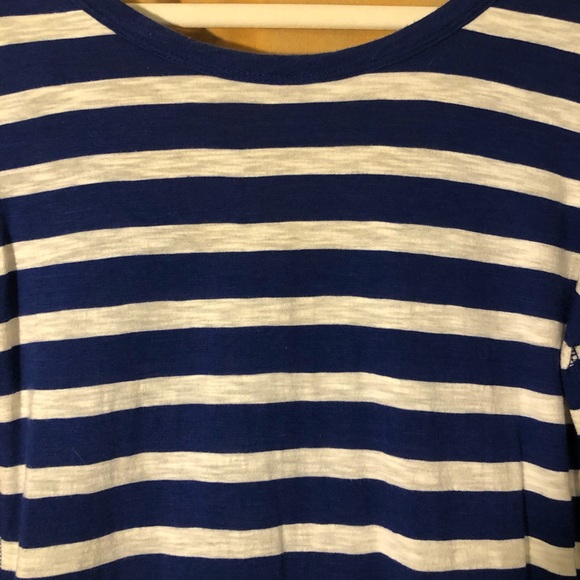 EUC EXPRESS Navy Blue/light grey striped dress. Size M. - Picture 2 of 4